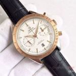 (OM)Copy Swiss Omega Speedmaster 9301 Gold Case Leather Strap Watch